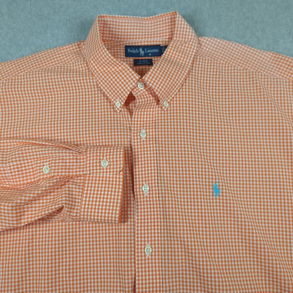 Vintage Ralph Lauren Blake Shirt Mens 2XL Long Sleeve Gingham Check Button Down